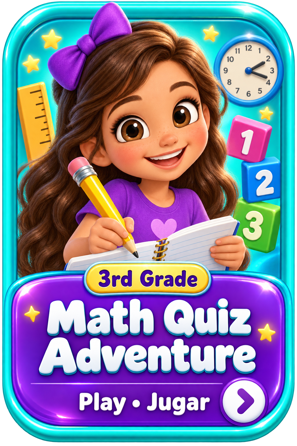 Math Quiz Adventure — 3rd Grade — Play / Jugar